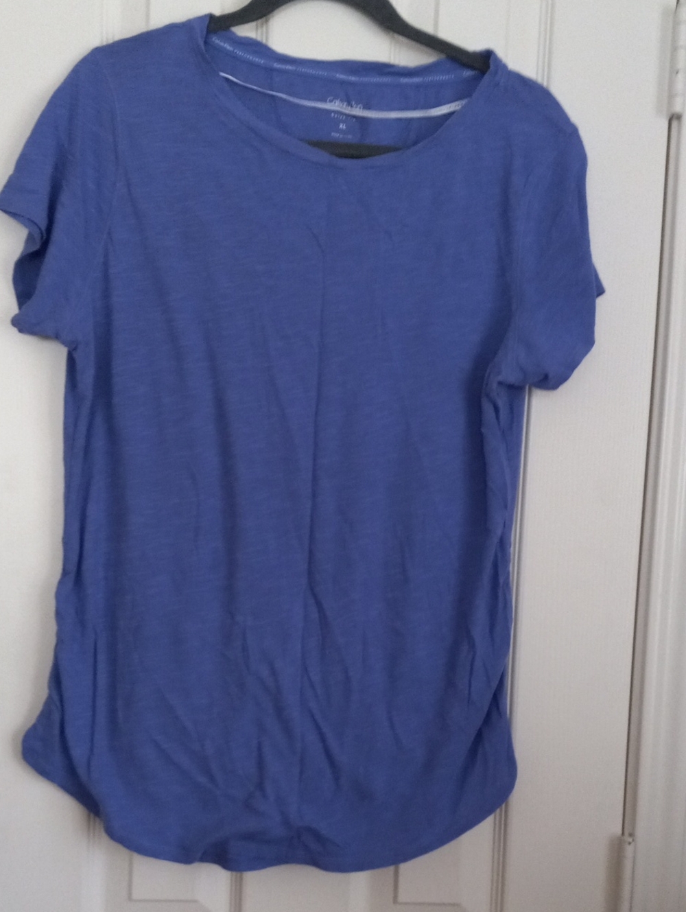 Calvin Klein Women’s Short Sleeve Crewneck Tee in Periwinkle Blue XL